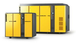 Oil-free rotary screw compressors with water-cooling.