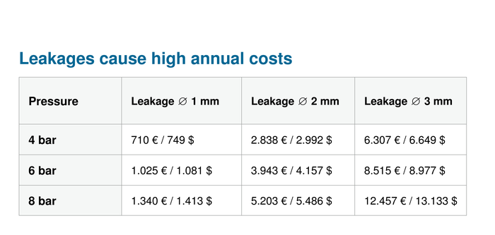 Leaks can lead to costs of up to €12,457 per year.